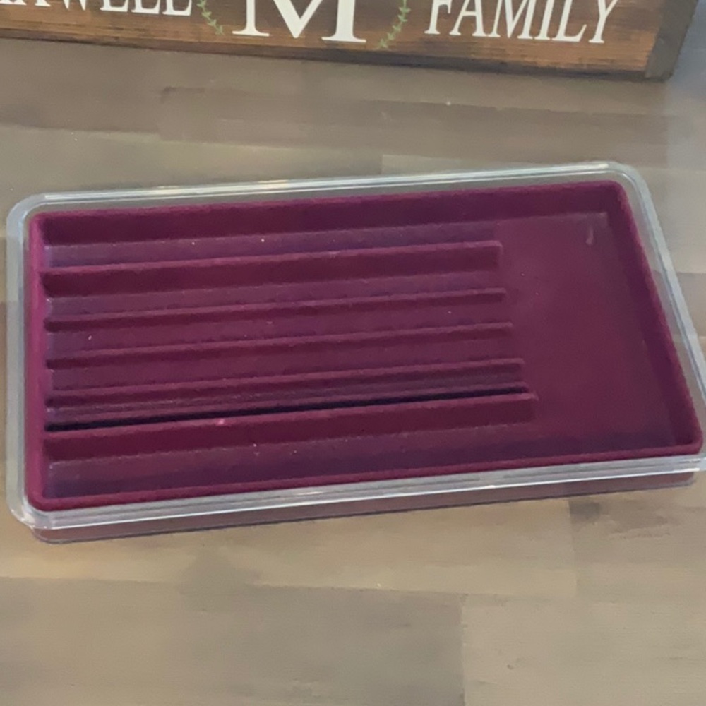 Burgundy Velvet Jewelry Display Tray